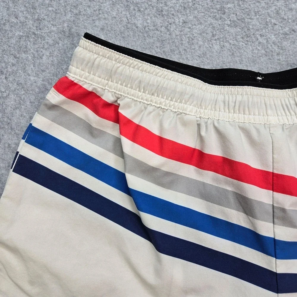 Chubbies Shorts Mens M Multicolor Stripe Drawstring Elastic Waist Athletic Liner